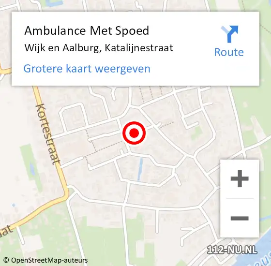 Locatie op kaart van de 112 melding: Ambulance Met Spoed Naar Wijk en Aalburg, Katalijnestraat op 29 juli 2015 18:04