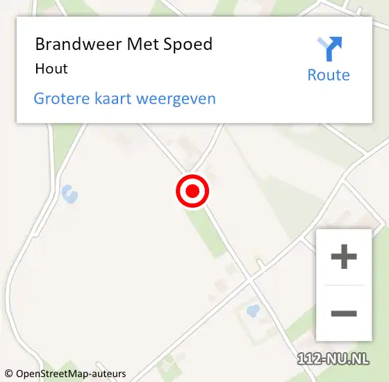 Locatie op kaart van de 112 melding: Brandweer Met Spoed Naar Hout op 29 juli 2015 18:30