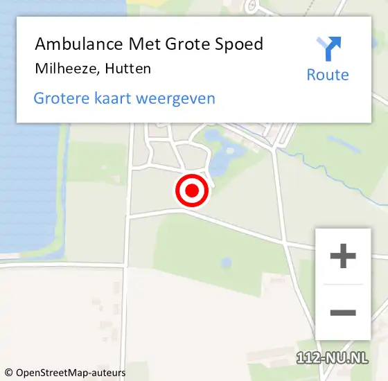 Locatie op kaart van de 112 melding: Ambulance Met Grote Spoed Naar Milheeze, Hutten op 29 juli 2015 18:35