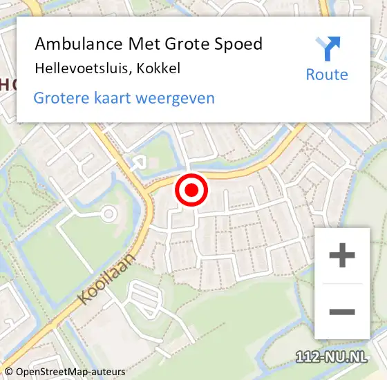Locatie op kaart van de 112 melding: Ambulance Met Grote Spoed Naar Hellevoetsluis, Kokkel op 29 juli 2015 20:53