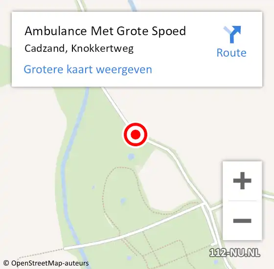 Locatie op kaart van de 112 melding: Ambulance Met Grote Spoed Naar Cadzand, Knokkertweg op 29 juli 2015 22:09