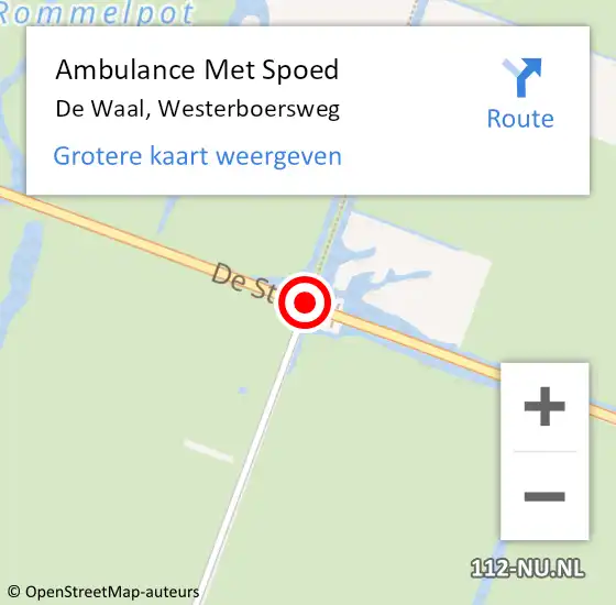 Locatie op kaart van de 112 melding: Ambulance Met Spoed Naar De Waal, De Staart op 30 juli 2015 05:20