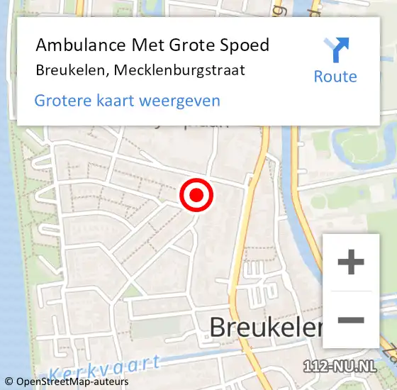 Locatie op kaart van de 112 melding: Ambulance Met Grote Spoed Naar Breukelen, Mecklenburgstraat op 30 juli 2015 07:06