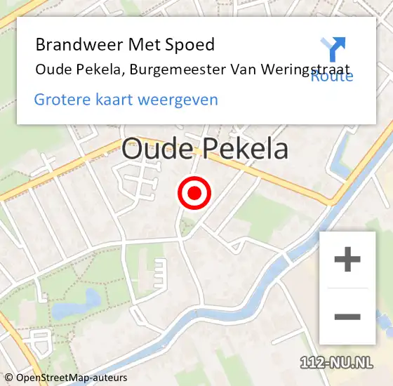 Locatie op kaart van de 112 melding: Brandweer Met Spoed Naar Oude Pekela, Burgemeester Van Weringstraat op 30 juli 2015 10:27