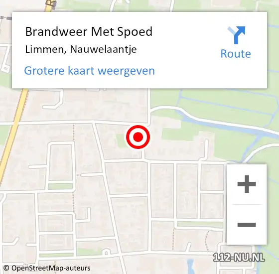 Locatie op kaart van de 112 melding: Brandweer Met Spoed Naar Limmen, Nauwelaantje op 30 juli 2015 12:07