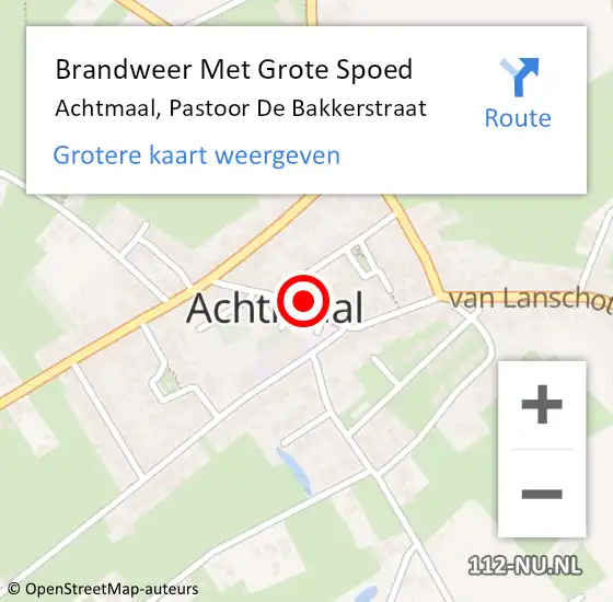 Locatie op kaart van de 112 melding: Brandweer Met Grote Spoed Naar Achtmaal, Pastoor De Bakkerstraat op 30 juli 2015 12:26