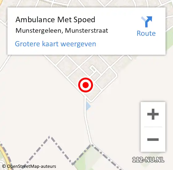 Locatie op kaart van de 112 melding: Ambulance Met Spoed Naar Munstergeleen, Munsterstraat op 30 juli 2015 14:43