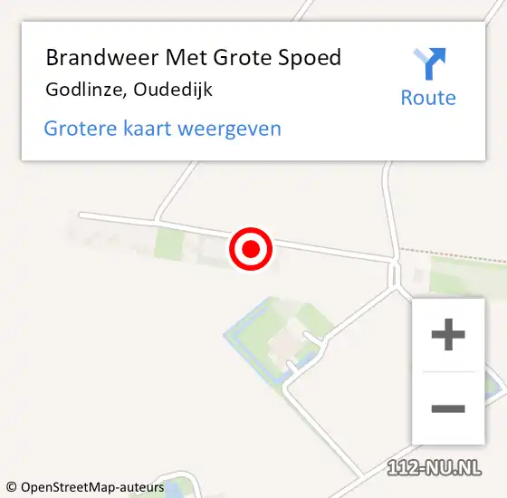 Locatie op kaart van de 112 melding: Brandweer Met Grote Spoed Naar Godlinze, Oudedijk op 15 november 2013 18:28