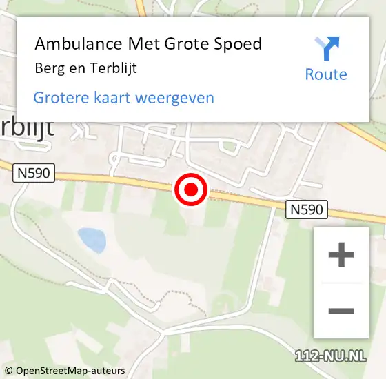 Locatie op kaart van de 112 melding: Ambulance Met Grote Spoed Naar Berg en Terblijt op 30 juli 2015 20:21