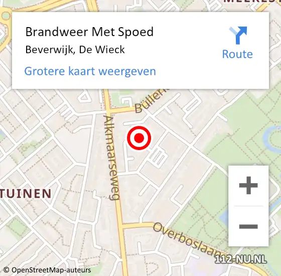 Locatie op kaart van de 112 melding: Brandweer Met Spoed Naar Beverwijk, De Wieck op 30 juli 2015 23:38