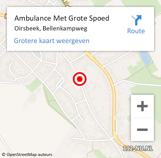 Locatie op kaart van de 112 melding: Ambulance Met Grote Spoed Naar Oirsbeek, Bellenkampweg op 15 november 2013 18:48