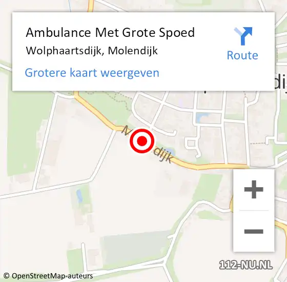 Locatie op kaart van de 112 melding: Ambulance Met Grote Spoed Naar Wolphaartsdijk, Molendijk op 31 juli 2015 01:42