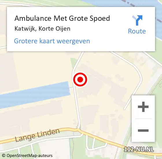 Locatie op kaart van de 112 melding: Ambulance Met Grote Spoed Naar Katwijk, Korte Oijen op 31 juli 2015 07:53