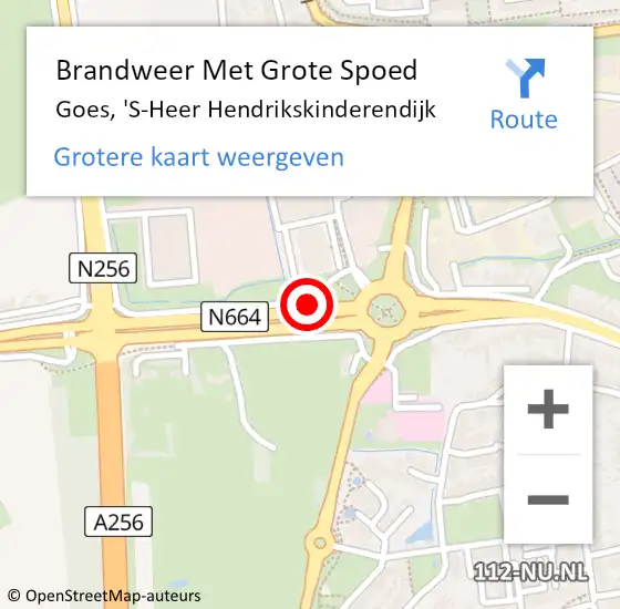 Locatie op kaart van de 112 melding: Brandweer Met Grote Spoed Naar Goes, 'S-Heer Hendrikskinderendijk op 31 juli 2015 10:47