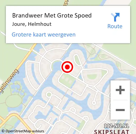 Locatie op kaart van de 112 melding: Brandweer Met Grote Spoed Naar Joure, Helmhout op 31 juli 2015 12:07