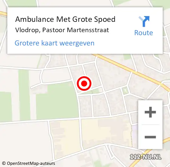 Locatie op kaart van de 112 melding: Ambulance Met Grote Spoed Naar Vlodrop, Pastoor Martensstraat op 31 juli 2015 13:08