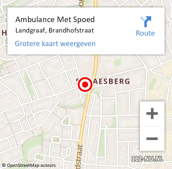 Locatie op kaart van de 112 melding: Ambulance Met Spoed Naar Landgraaf, Brandhofstraat op 31 juli 2015 13:32