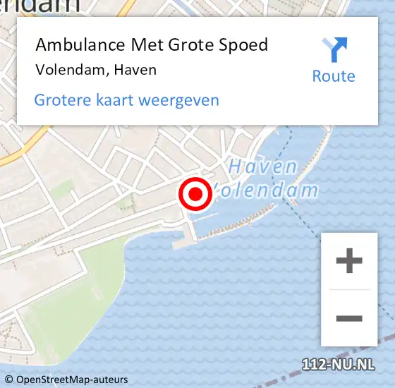 Locatie op kaart van de 112 melding: Ambulance Met Grote Spoed Naar Volendam, Haven op 31 juli 2015 14:03