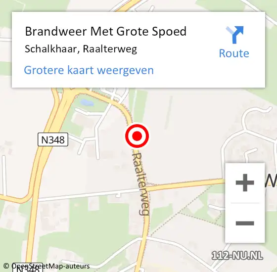 Locatie op kaart van de 112 melding: Brandweer Met Grote Spoed Naar Schalkhaar, Raalterweg op 31 juli 2015 14:18