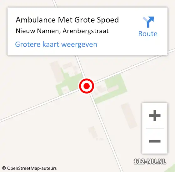 Locatie op kaart van de 112 melding: Ambulance Met Grote Spoed Naar Nieuw Namen, Arenbergstraat op 31 juli 2015 15:59