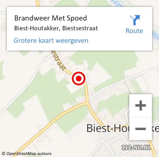 Locatie op kaart van de 112 melding: Brandweer Met Spoed Naar Biest-Houtakker, Biestsestraat op 31 juli 2015 17:00