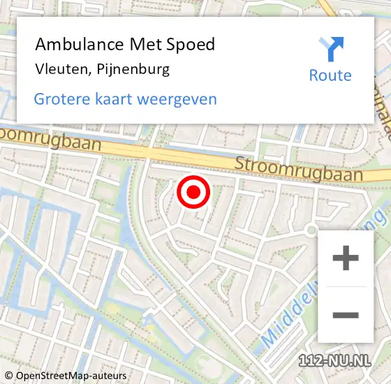 Locatie op kaart van de 112 melding: Ambulance Met Spoed Naar Vleuten, Pijnenburg op 15 november 2013 20:10