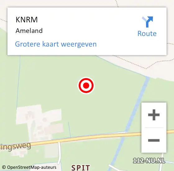 Locatie op kaart van de 112 melding: KNRM Ameland op 31 juli 2015 18:16