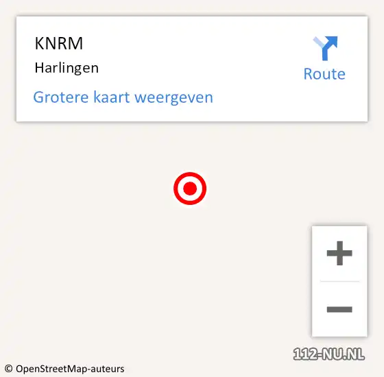 Locatie op kaart van de 112 melding: KNRM Harlingen op 31 juli 2015 19:07