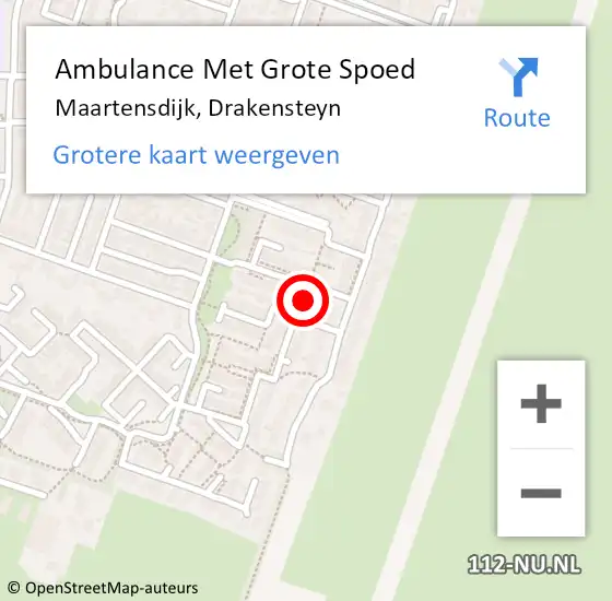 Locatie op kaart van de 112 melding: Ambulance Met Grote Spoed Naar Maartensdijk, Drakensteyn op 31 juli 2015 19:11