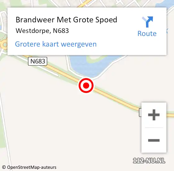 Locatie op kaart van de 112 melding: Brandweer Met Grote Spoed Naar Westdorpe, N683 op 31 juli 2015 21:13