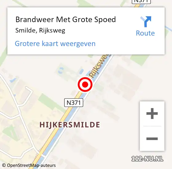 Locatie op kaart van de 112 melding: Brandweer Met Grote Spoed Naar Smilde, Rijksweg op 31 juli 2015 23:45