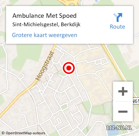 Locatie op kaart van de 112 melding: Ambulance Met Spoed Naar Sint-Michielsgestel, Berkdijk op 1 augustus 2015 05:38