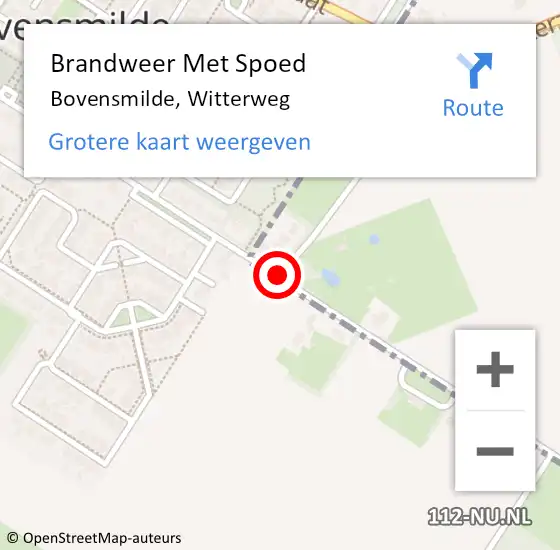 Locatie op kaart van de 112 melding: Brandweer Met Spoed Naar Bovensmilde, Witterweg op 1 augustus 2015 07:20