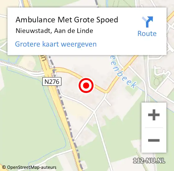 Locatie op kaart van de 112 melding: Ambulance Met Grote Spoed Naar Nieuwstadt, Aan de Linde op 15 november 2013 21:05