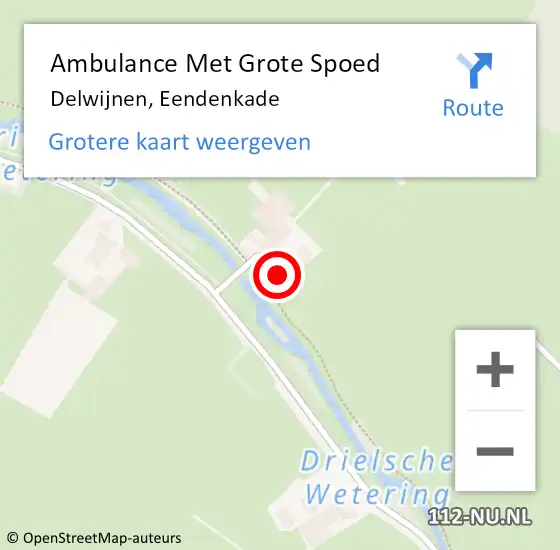 Locatie op kaart van de 112 melding: Ambulance Met Grote Spoed Naar Delwijnen, Eendenkade op 1 augustus 2015 09:49