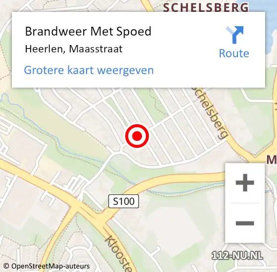 Locatie op kaart van de 112 melding: Brandweer Met Spoed Naar Heerlen, Maasstraat op 1 augustus 2015 11:20