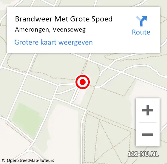 Locatie op kaart van de 112 melding: Brandweer Met Grote Spoed Naar Amerongen, Veenseweg op 1 augustus 2015 11:35