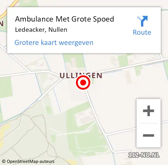 Locatie op kaart van de 112 melding: Ambulance Met Grote Spoed Naar Ledeacker, Nullen op 1 augustus 2015 11:37