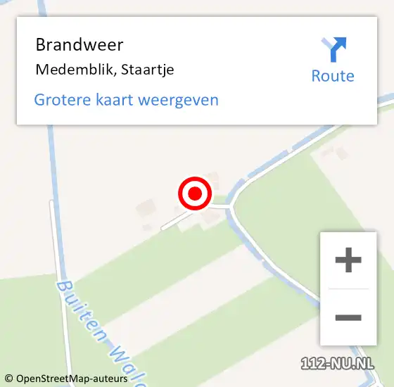 Locatie op kaart van de 112 melding: Brandweer Medemblik, Staartje op 1 augustus 2015 12:03