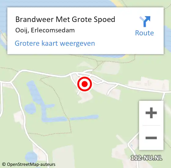 Locatie op kaart van de 112 melding: Brandweer Met Grote Spoed Naar Ooij, Erlecomsedam op 1 augustus 2015 14:13