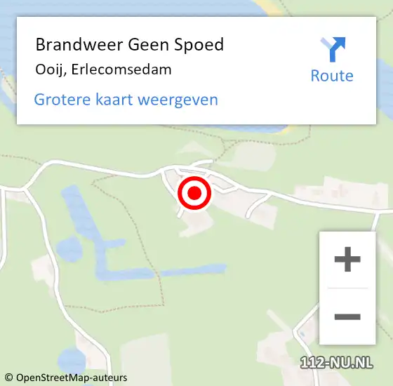 Locatie op kaart van de 112 melding: Brandweer Geen Spoed Naar Ooij, Erlecomsedam op 1 augustus 2015 14:15