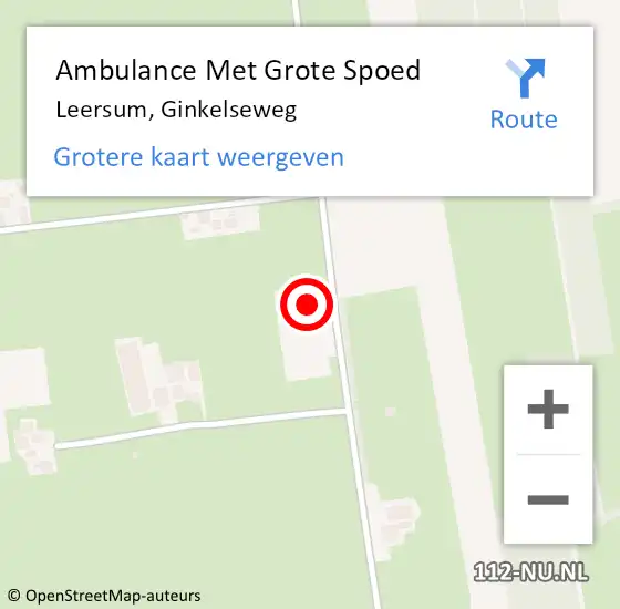 Locatie op kaart van de 112 melding: Ambulance Met Grote Spoed Naar Leersum, Ginkelseweg op 1 augustus 2015 15:24