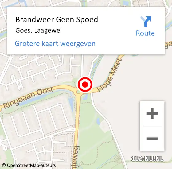 Locatie op kaart van de 112 melding: Brandweer Geen Spoed Naar Goes, Laagewei op 1 augustus 2015 17:13