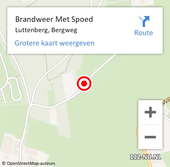 Locatie op kaart van de 112 melding: Brandweer Met Spoed Naar Luttenberg, Bergweg op 1 augustus 2015 17:46