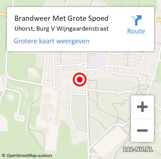Locatie op kaart van de 112 melding: Brandweer Met Grote Spoed Naar IJhorst, Burg V Wijngaardenstr op 1 augustus 2015 19:43