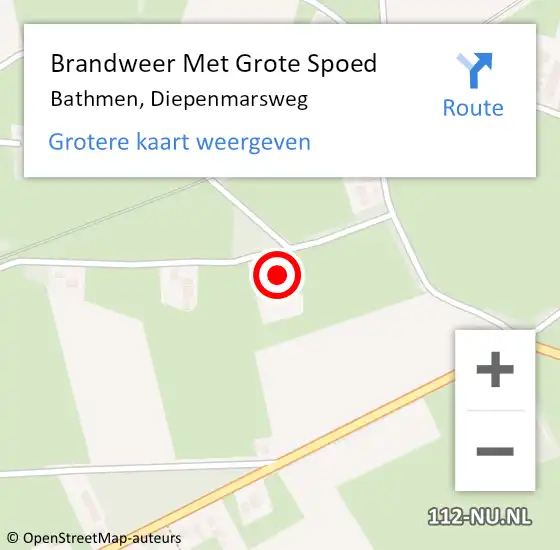 Locatie op kaart van de 112 melding: Brandweer Met Grote Spoed Naar Bathmen, Diepenmarsweg op 1 augustus 2015 20:41