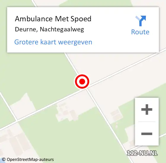 Locatie op kaart van de 112 melding: Ambulance Met Spoed Naar Deurne, Nachtegaalweg op 1 augustus 2015 22:35