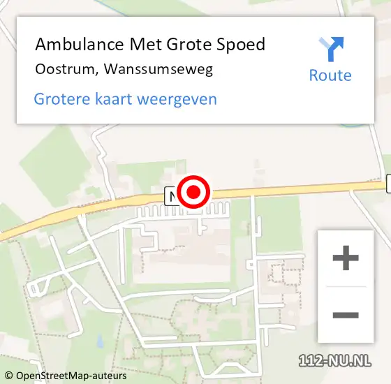 Locatie op kaart van de 112 melding: Ambulance Met Grote Spoed Naar Oostrum, Wanssumseweg op 1 augustus 2015 22:36