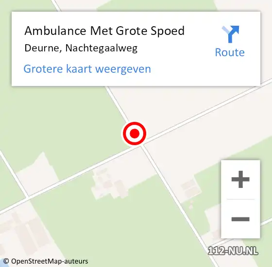 Locatie op kaart van de 112 melding: Ambulance Met Grote Spoed Naar Deurne, Nachtegaalweg op 1 augustus 2015 22:38