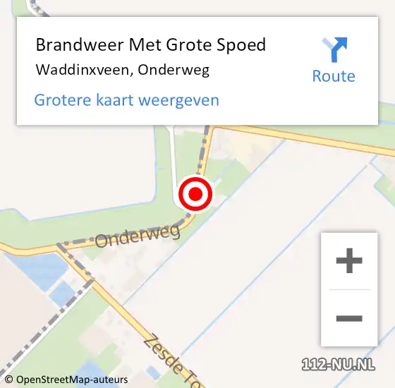 Locatie op kaart van de 112 melding: Brandweer Met Grote Spoed Naar Waddinxveen, Onderweg op 2 augustus 2015 02:36